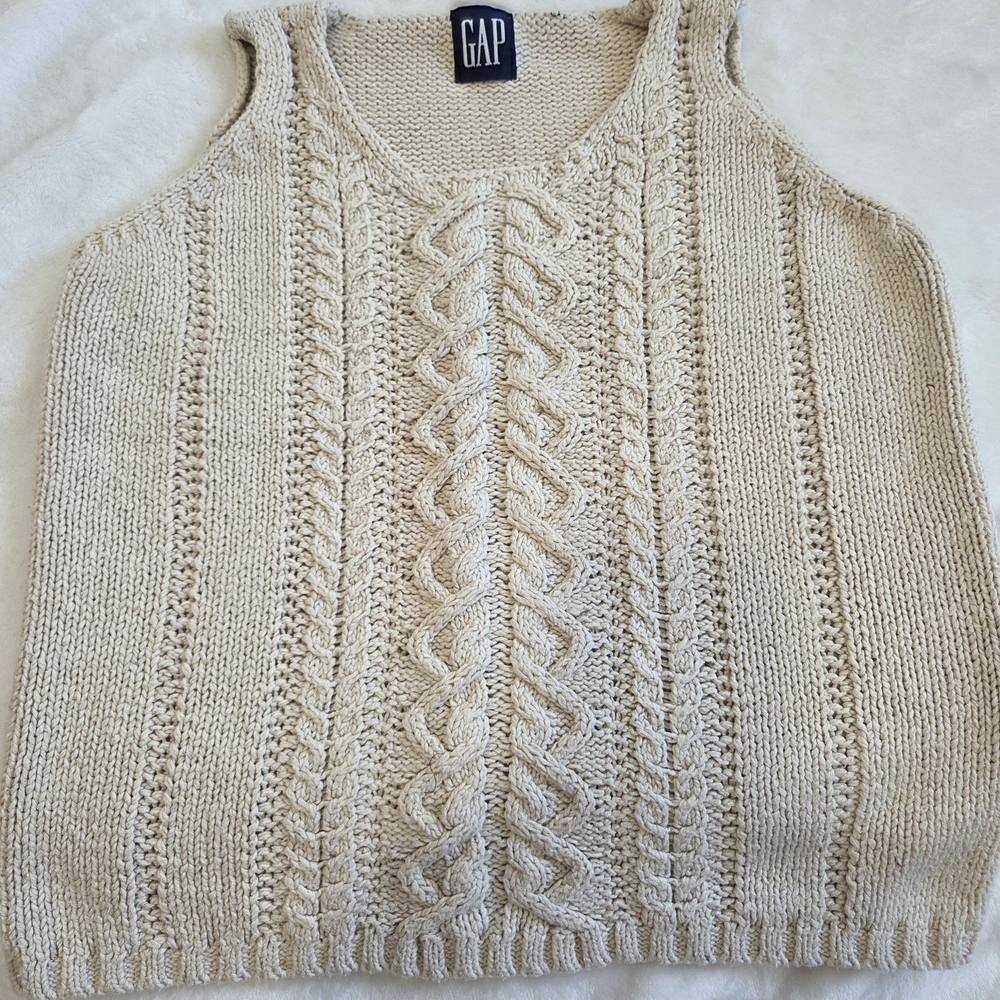 Gap Cream Cable Knit Sweater Vest